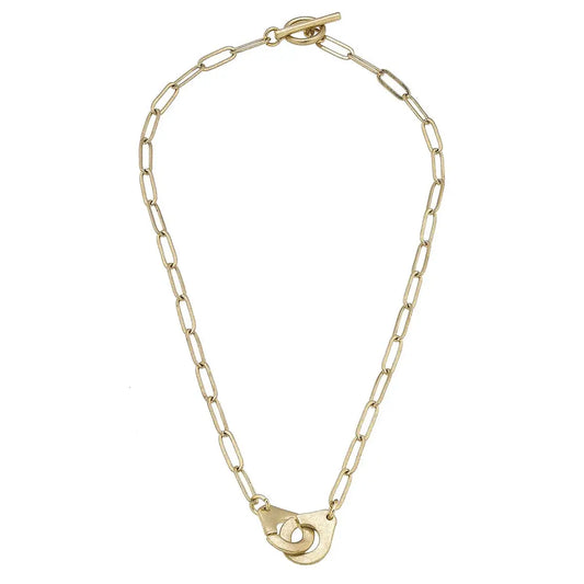 londyn handcuff paperclip chain T-Bar necklace
