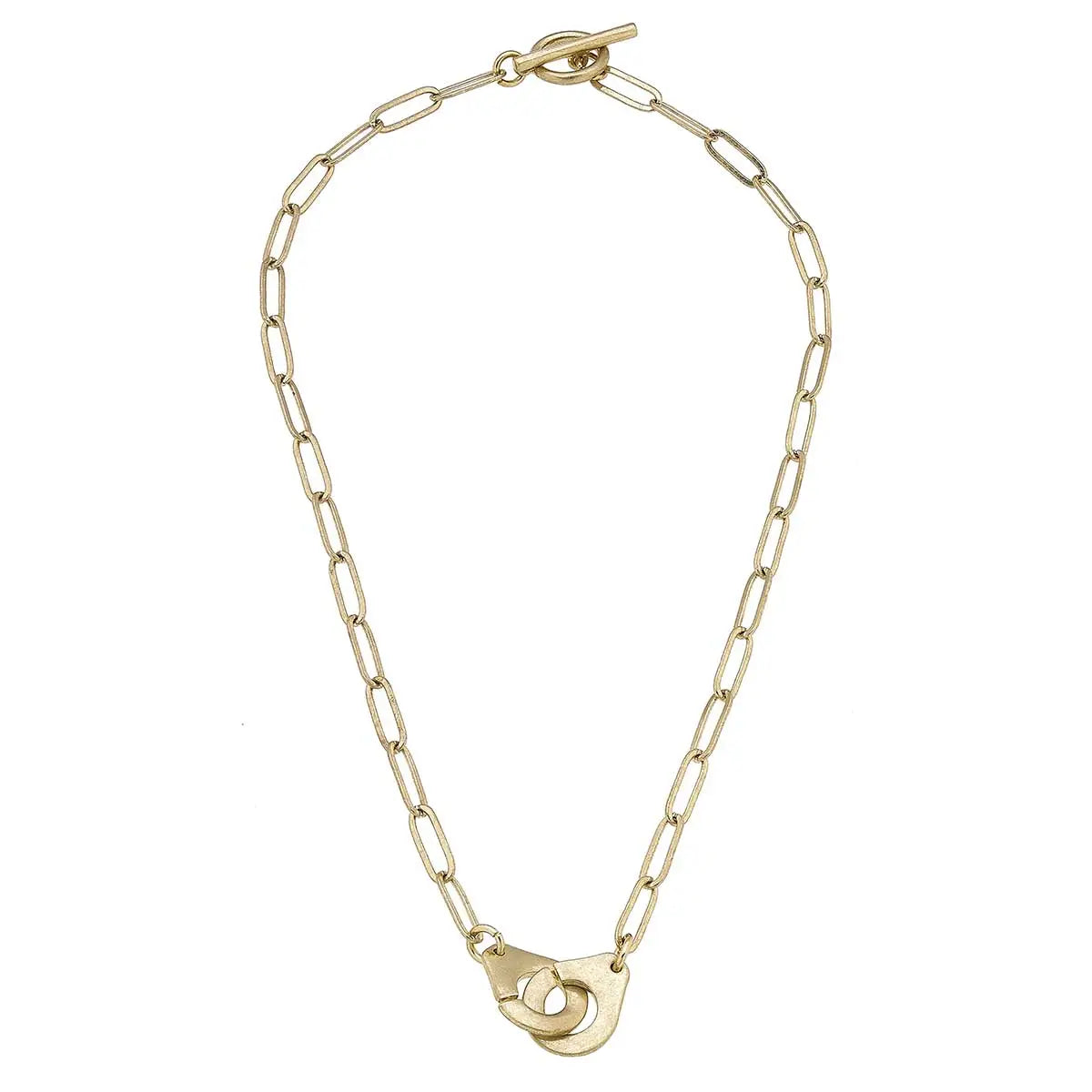londyn handcuff paperclip chain T-Bar necklace