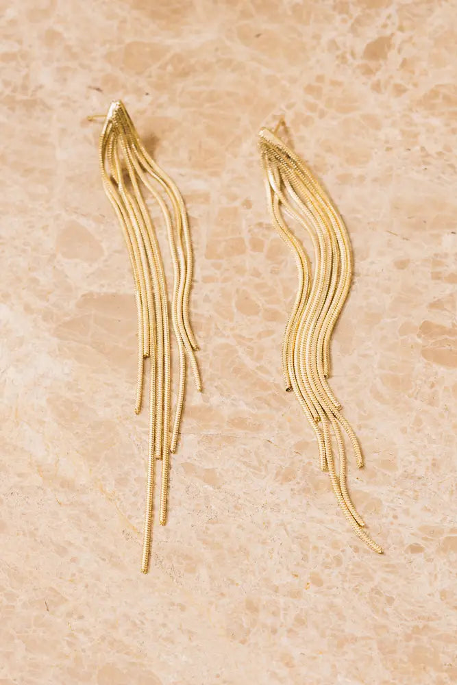 ezra gold chain fringe earrings